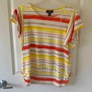 ABG women’s striped mix color blouse half sleeve